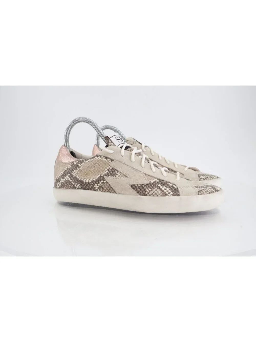 Sam Edelman Areson Womens Size 7.5 Snake Print Leather Lace Up Low Top Sneakers